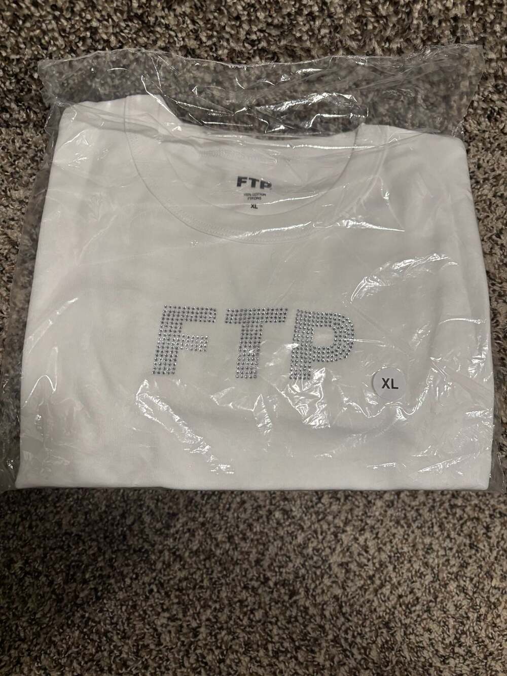 FTP Rhinestone Logo tank top women’s Size XL White. NEW